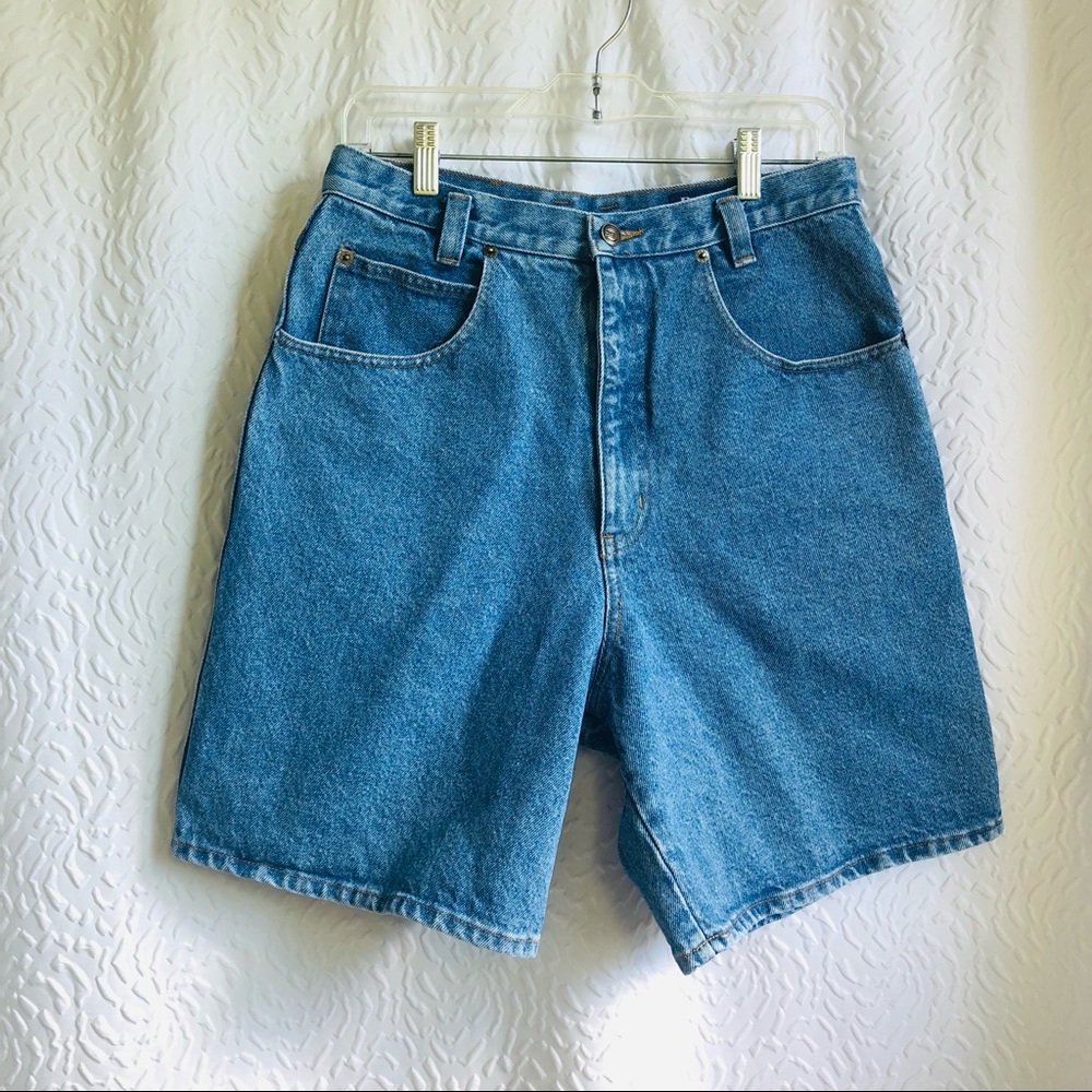 Vintage High Rise 90s Denim Medium Wash Bermuda Shorts